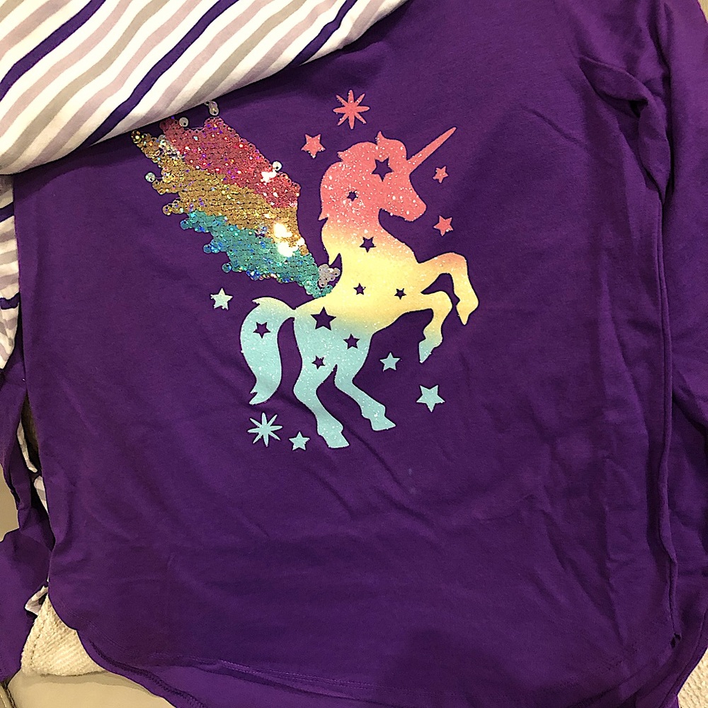 NEW decorated purple T-shirts…..2 precious shirts for 1 price!!! Girls SZ 14/16